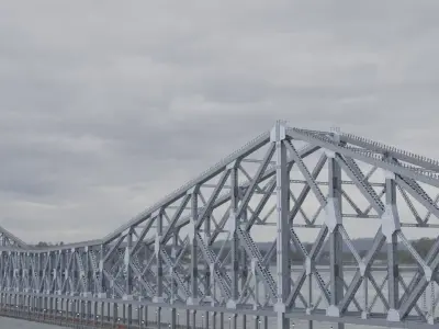 Suspension Type Balanced Cantilever Bridge Free 3D model