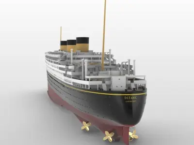 Print ready OCEANIC III White Star Line mega ocean liner 3D print model