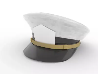 Navy Officer Cap Hat Man 3D model