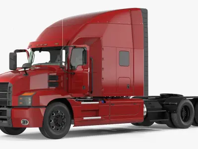 Semi Truck with Trailer Generic 3D model
