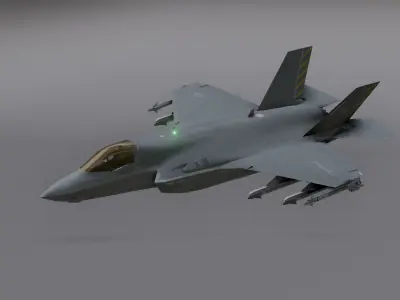 F35 -Bomber Fighter Jet Low-poly 3D model