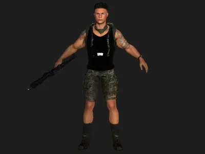 AAA 3D APOCALYPTIC- SURVIVAL- REALISTIC RIG GAME READY CHARACTER Low-poly 3D model