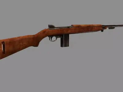 M1 Carbine C127H Garand Paratrooper Luger Low-poly 3D Model Low-poly 3D model