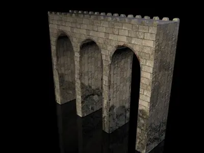 Medieval Bridge Low-poly 3D model