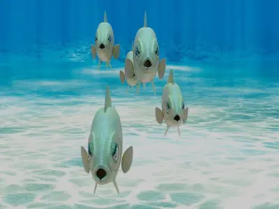 Yellow Dottyback Fish 3D model