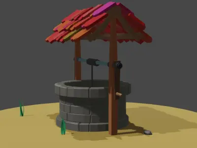 Low Poly Well 3D Model Low-poly 3D model