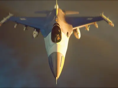Jet F-16 Low-poly 3D model