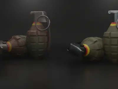 grenade game ready asset Low-poly 3D model