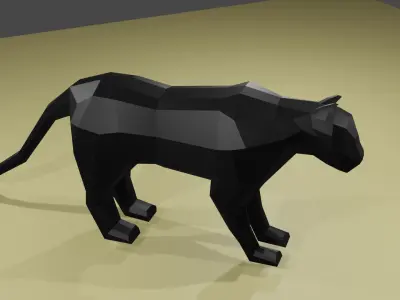 Panter cat Low-poly 3D model