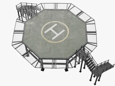 Octagonal Heliport Low-poly 3D model