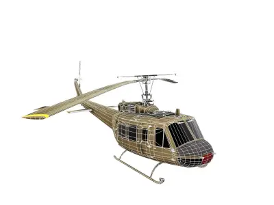 Lowpoly Bell UH-1 Iroquois Low-poly 3D model