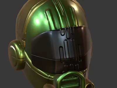 Gas mask helmet 3d model scifi Low-poly  Low-poly 3D model 557