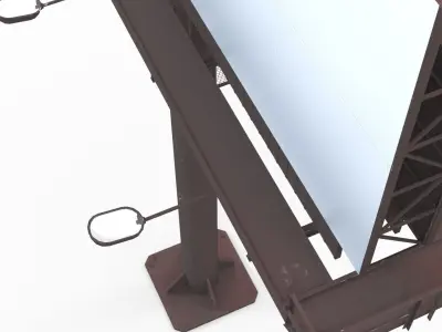 Billboard 1 Red Low-poly 3D model