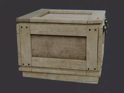 Industrial Wooden Shipping Crate Low-poly 3D model