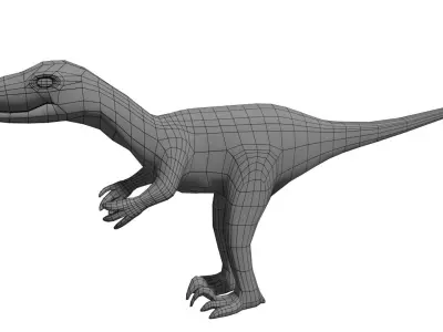 Raptor dinosaur Low-poly 3D model