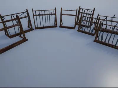 Lowpoly Sword Weapon Racks Low-poly 3D model