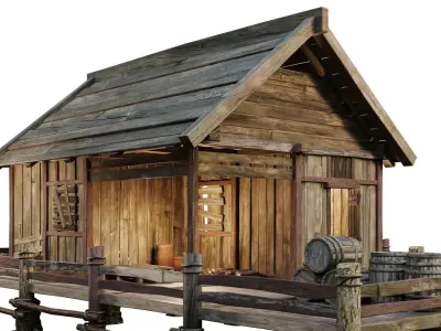 Old Lake House 22 PBR 4K GameReady Low-poly 3D model