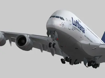 Airbus 380-8 Lufthansa Low-poly 3D model