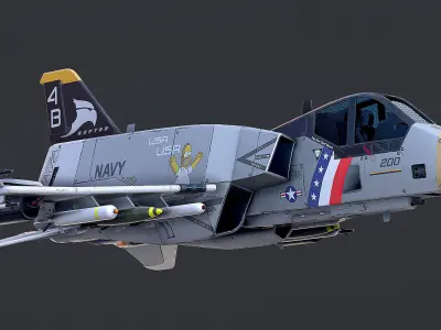 Sci-Fi Jet Fighter Plane Raptor USA PBR 3D model