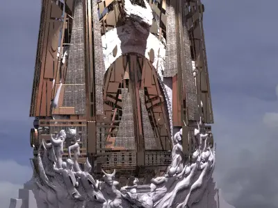 Wizard Dragon Emperor Tower Ruin 8  3D model