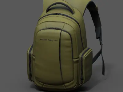 Backpack Camping Generic military combat soldier armor scifi  Low-poly 3D model