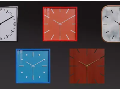 Wall Clock Asset Pack Volume 02 Animated Free 3D model