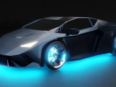 Low-poly sports car Free 3D model