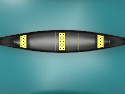 Canoe boat ship river 3D model