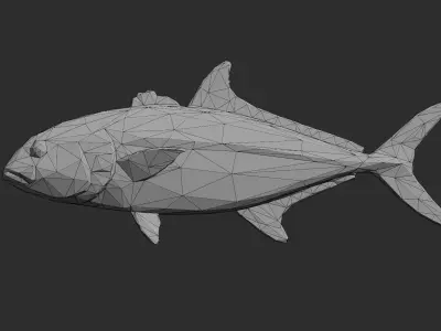 Low Poly Amberjack Low-poly 3D model