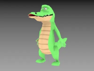 alligator cartoon made blender Low-poly 3D model