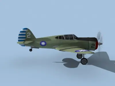 Curtiss H-75C Mohawk V14 China 3D model