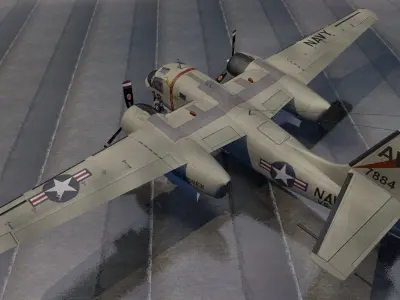 Grumman S2F-1 Tracker 3D model