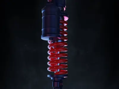 Bike shock absorber Low-poly 3D model