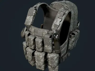 Military Gear Equipment Vest Game Ready Low-poly 3D model