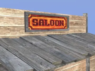 Western saloon Free low-poly 3D model