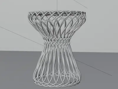 Wicker Stool Free 3D model