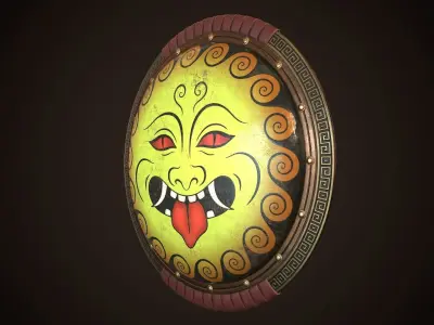 Hoplite Shield Gorgon 2 Low-poly 3D model