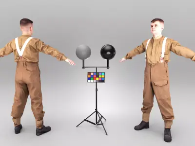 British soldier ready for animation 359 Low-poly 3D model