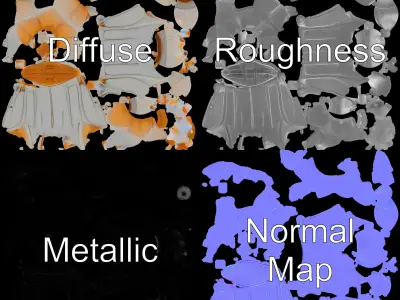 Futuristic Jet Engine Model Pack Low-poly 3D model