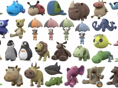 Plush toy collection pack part 1 3D model