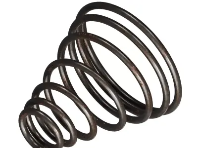 Rusty Steel Conical Spring 3D model