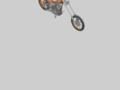 Custom Chopper Motorcycle model Low-poly 3D model