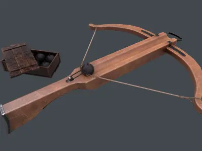 Pack crossbow bomb box Low-poly Low-poly 3D model