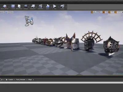 15 Helmets Game Ready Low-poly 3D model