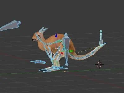 Kangaroo Animated Rigged Low-poly 3D model
