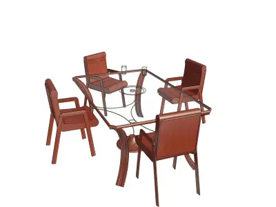 Premium 3D Garden Furniture Set 3D model