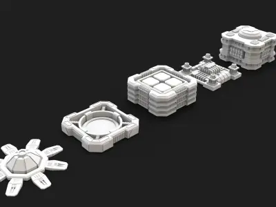 scifi props 3 3D model