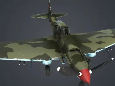 Low Poly Ilyushin IL-2 Shturmovik Low-poly 3D model