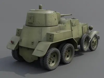 BA-10 Armored car Low-poly 3D model