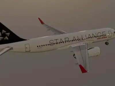 Star Alliance airbus a320neo low poly 3D Model  Low-poly 3D model